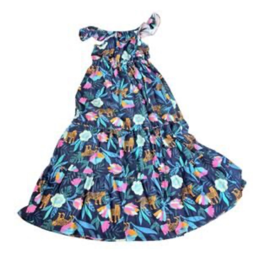 Cat & Jack Blue Dress with Floral and Animal Patterns